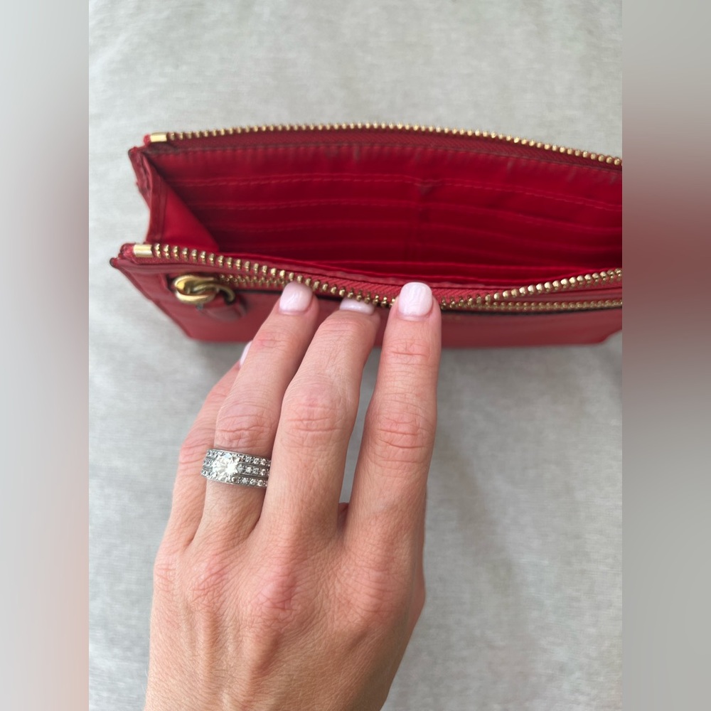 Coach Cherry Red Leather Wristlet - Picture 4 of 4